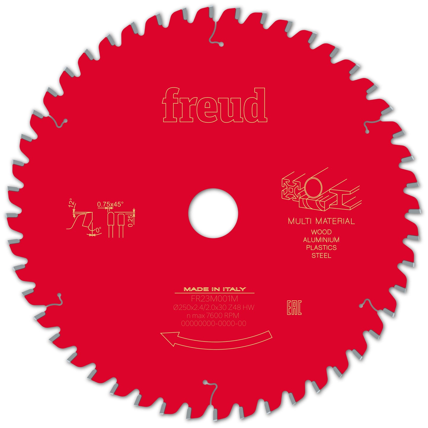Freud | Sägeblatt D250.0x2.40/2.00x30.00 - Z48 FTa (Flach - Tarpezzahn