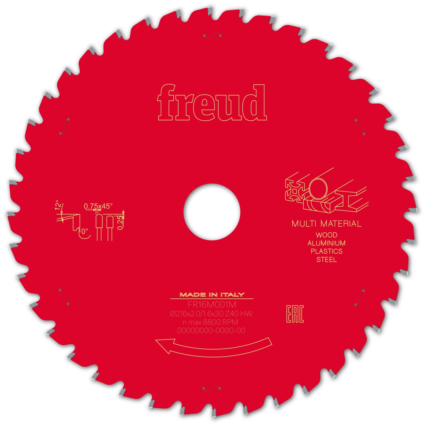 Freud | Sägeblatt D216.0x2.00/1.60x30.00 - Z40 FTa (Flach - Tarpezzahn