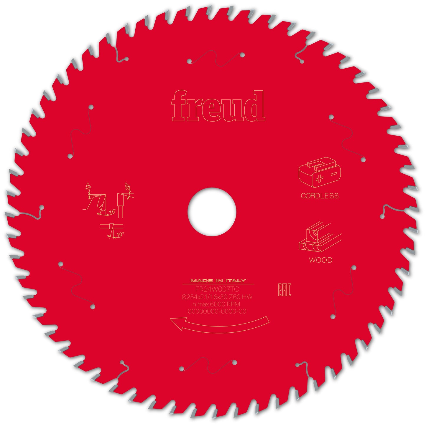 Freud | Sägeblatt D254.0x2.10/1.60x30.00 - Z60 AW (Achswinkel)