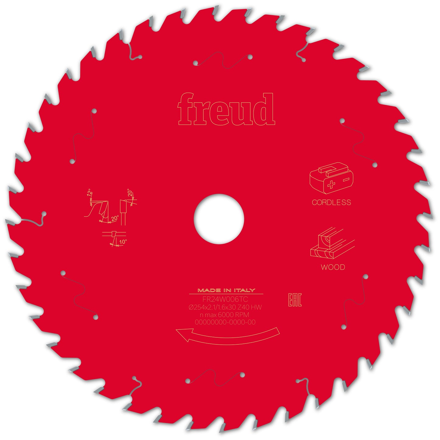 Freud | Sägeblatt D254.0x2.10/1.60x30.00 - Z40 AW (Achswinkel)
