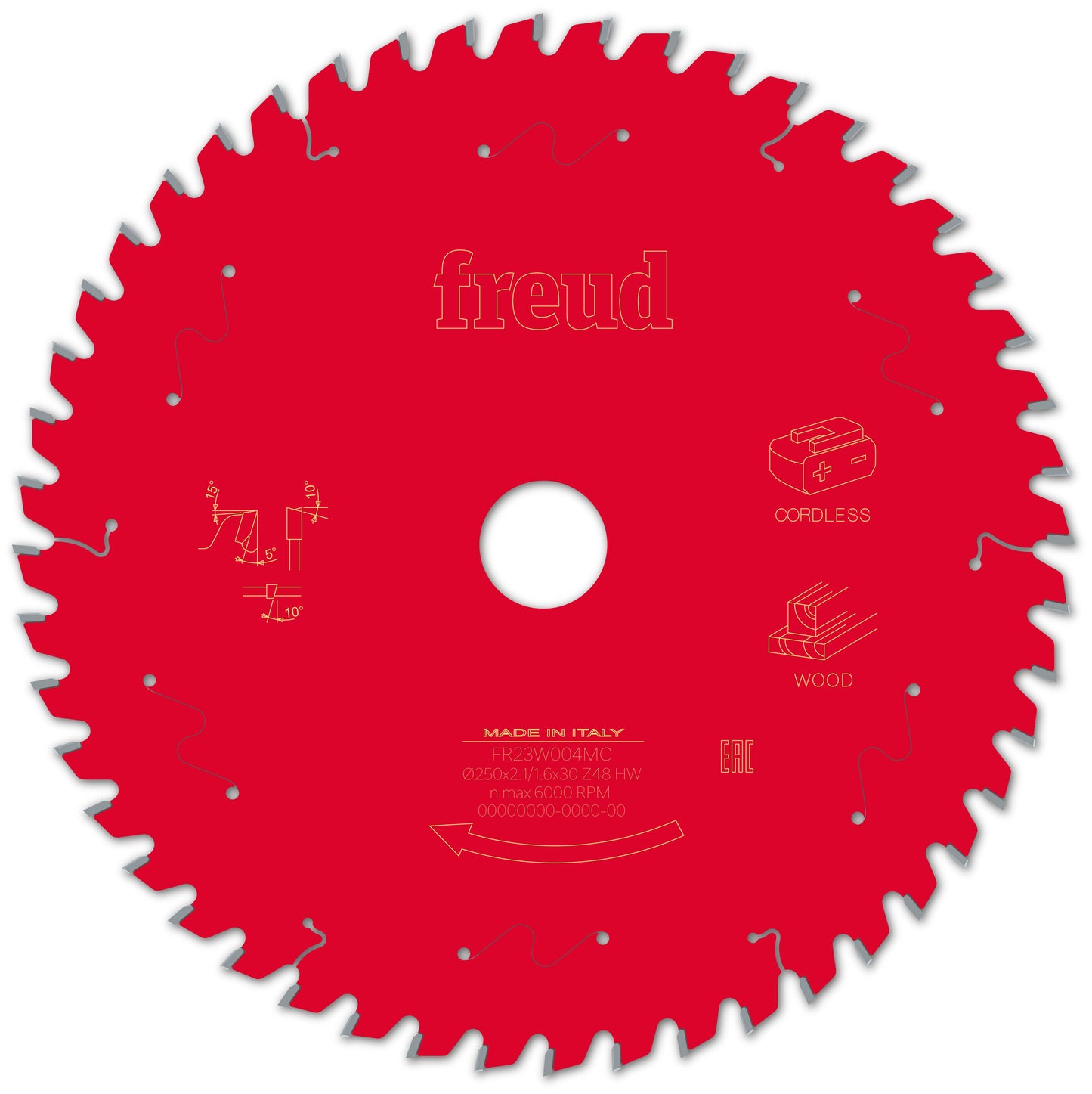 Freud | Sägeblatt D250.0x2.10/1.60x30.00 - Z48 WZ (Wechselzahn)