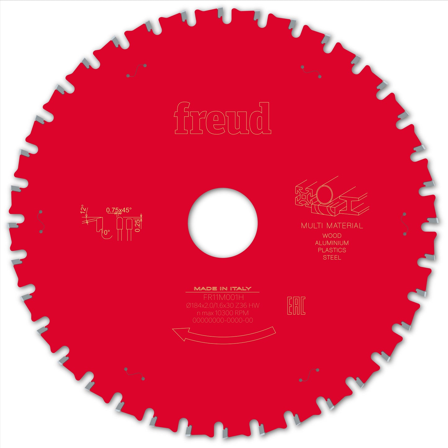 Freud | Sägeblatt D184.0x2.00/1.60x30.00 - Z36 FTa (Flach - Tarpezzahn