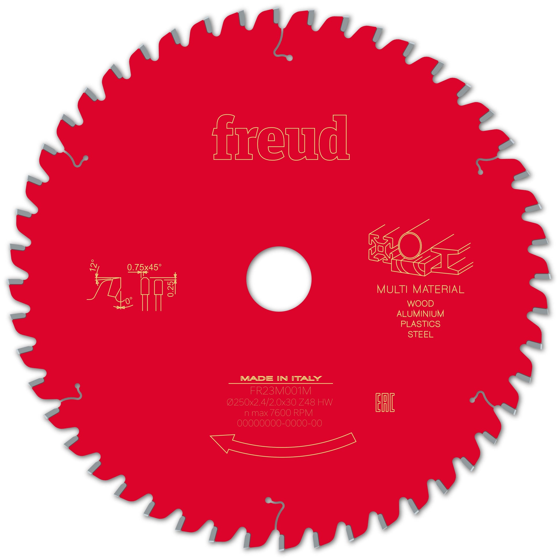 Freud | Sägeblatt D250.0x2.40/2.00x30.00 - Z48 FTa (Flach - Tarpezzahn