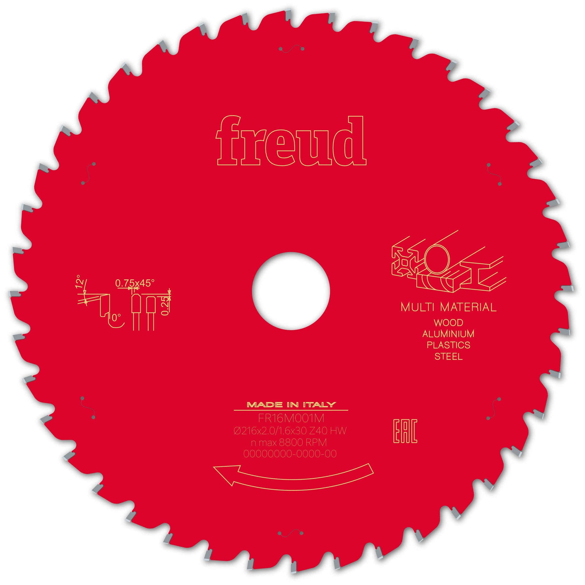 Freud | Sägeblatt D216.0x2.00/1.60x30.00 - Z40 FTa (Flach - Tarpezzahn