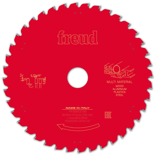 Freud | Sägeblatt D216.0x2.00/1.60x30.00 - Z40 FTa (Flach - Tarpezzahn