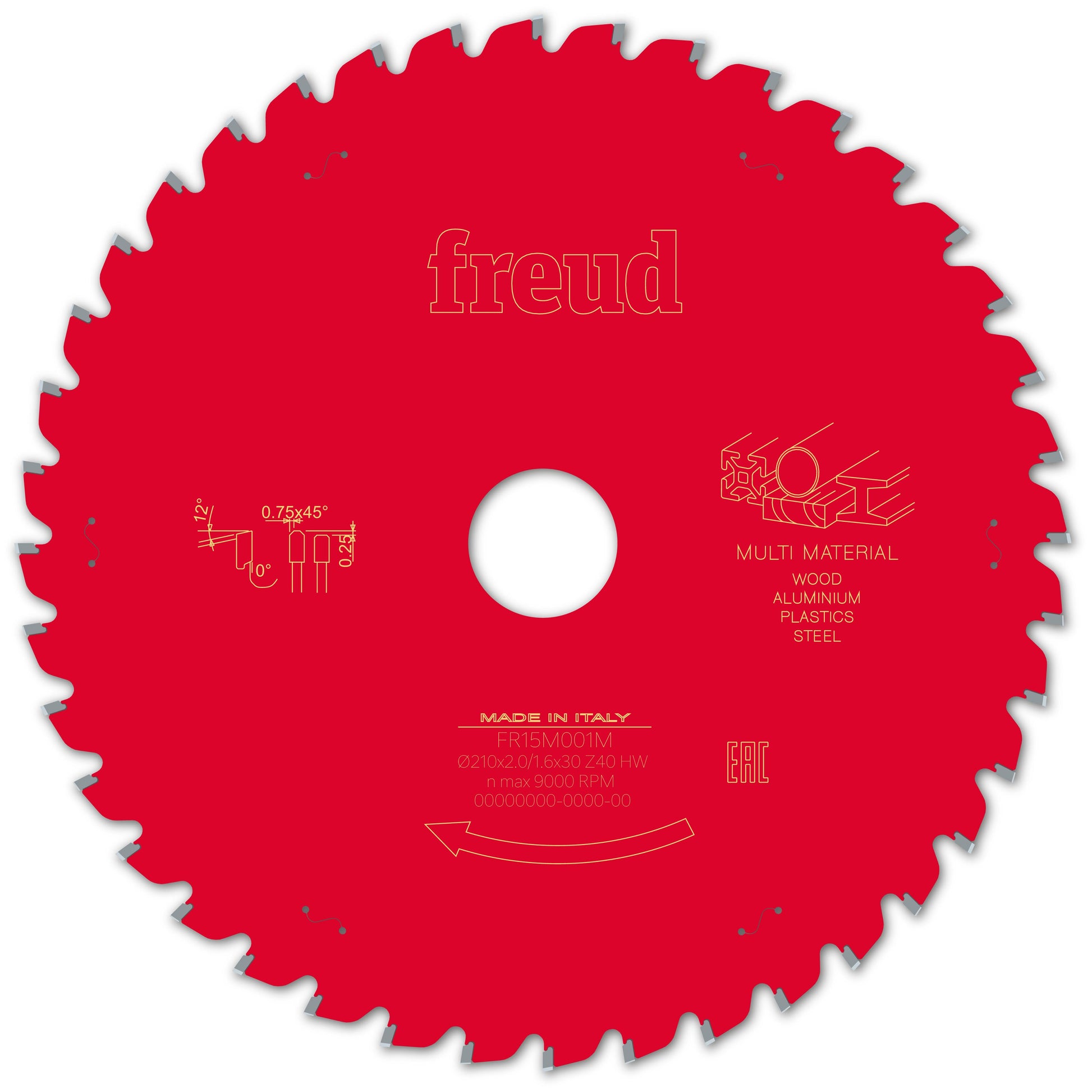 Freud | Sägeblatt D210.0x2.00/1.60x30.00 - Z40 FTa (Flach - Tarpezzahn