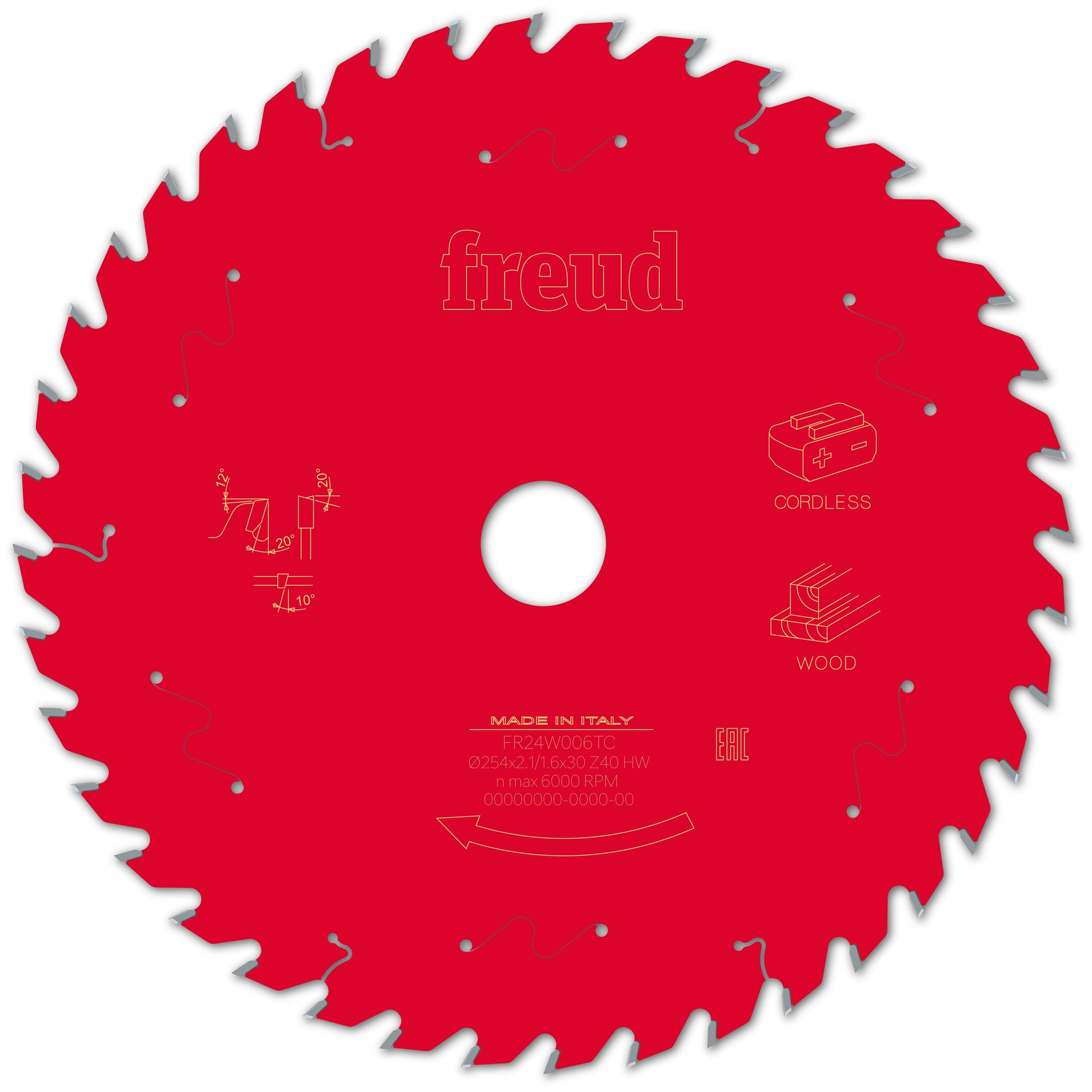 Freud | Sägeblatt D254.0x2.10/1.60x30.00 - Z40 AW (Achswinkel)