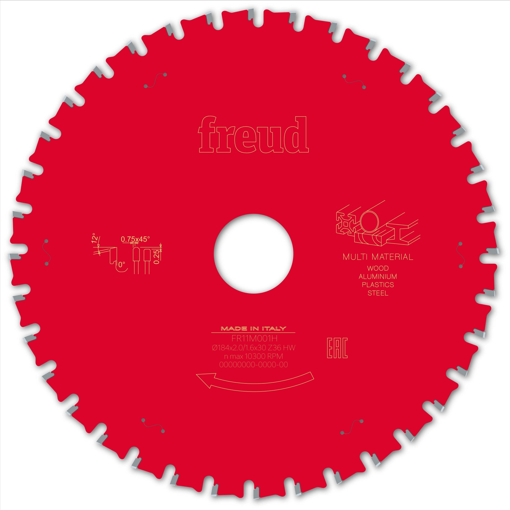 Freud | Sägeblatt D184.0x2.00/1.60x30.00 - Z36 FTa (Flach - Tarpezzahn