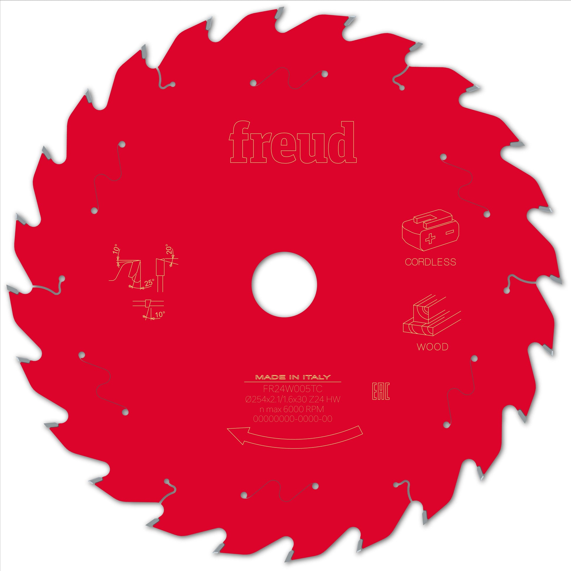 Freud | Sägeblatt D254.0x2.10/1.60x30.00 - Z24 AW (Achswinkel)